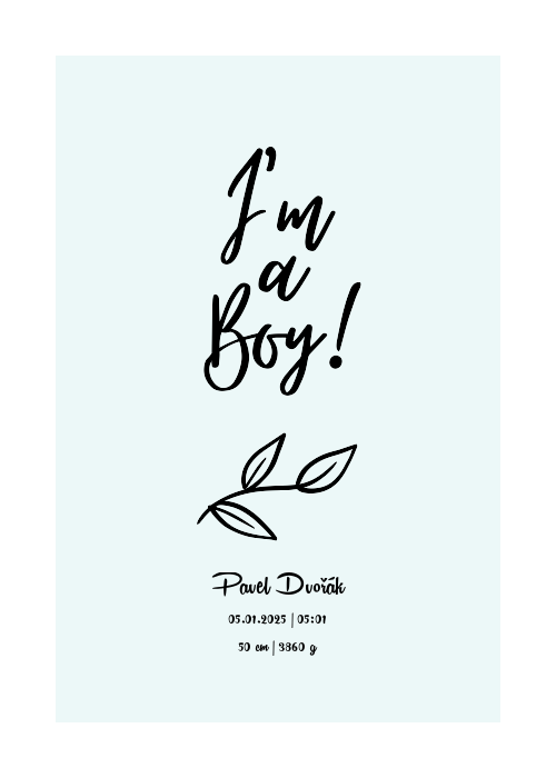 Jsem kluk! s větvičkou
